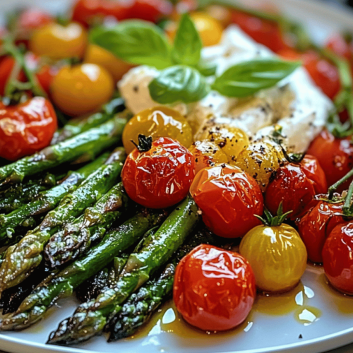 Roasted Asparagus & Tomato Salad with Burrata