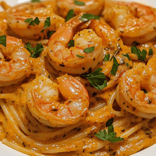 Creamy Cajun Shrimp Spaghetti