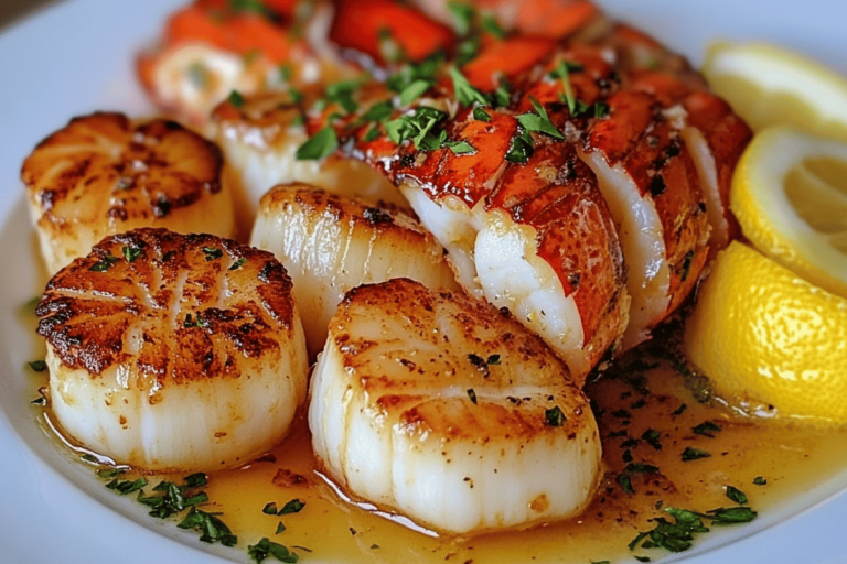 Garlic Butter Lobster and Scallops