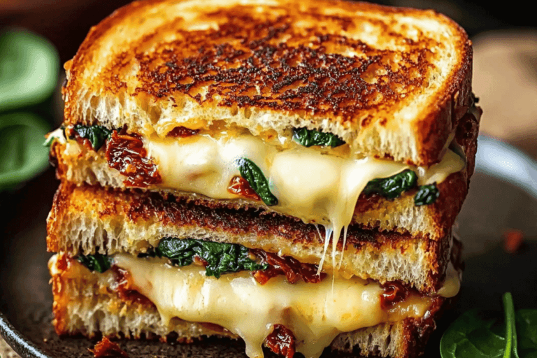 Spinach & Sun-Dried Tomato Grilled Cheese