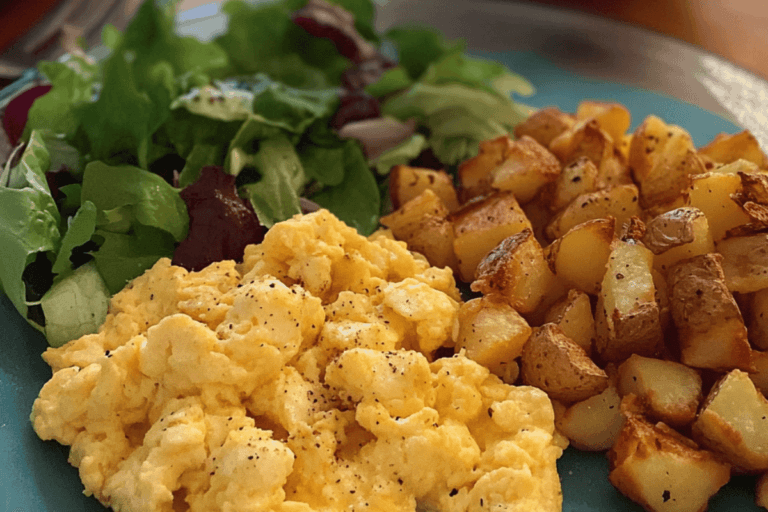 Scrambled Eggs and Breakfast Potatoes