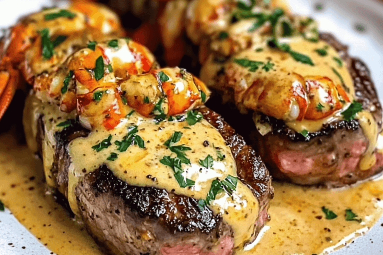 Steak and Lobster Dinner – A Luxurious Meal with Garlic Butter