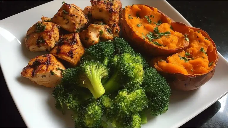 Lemon Butter Chicken with Sweet Potato & Broccoli