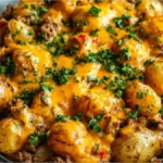 Cheesy Beef & Potato Skillet