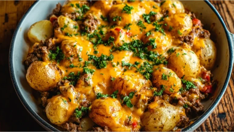 Cheesy Beef & Potato Skillet
