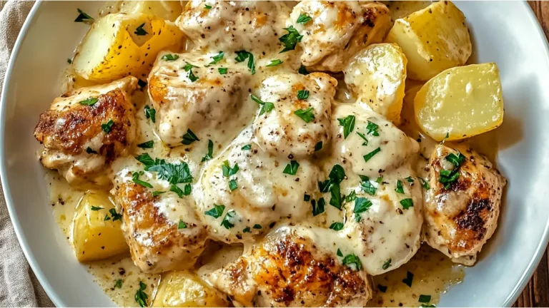 Garlic Parmesan Crockpot Chicken & Potatoes