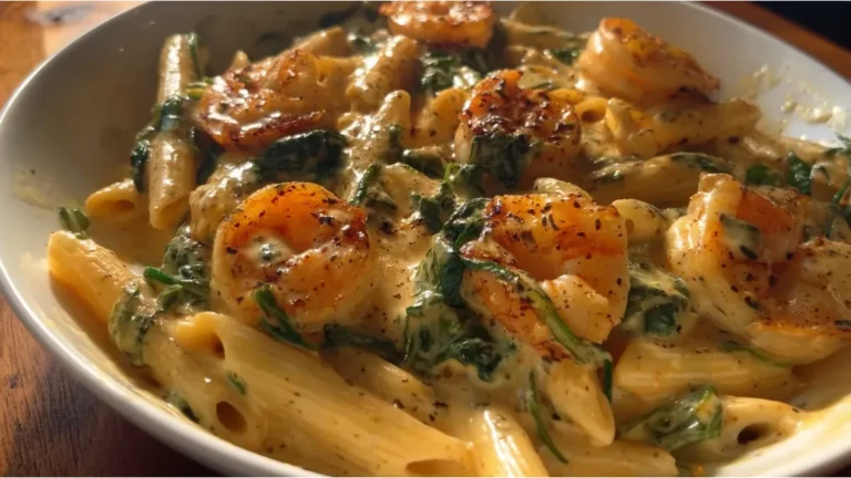 creamy garlic shrimp pasta