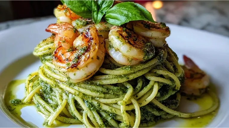 grilled shrimp pesto pasta