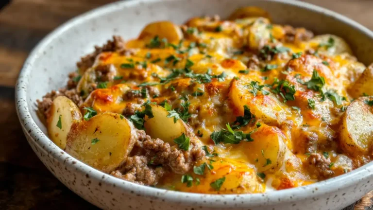 Cheesy Ground Beef & Potato Casserole