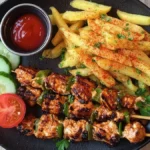 Chicken Skewers & Fries Plate