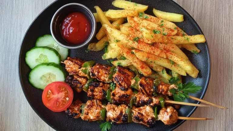 Chicken Skewers & Fries Plate