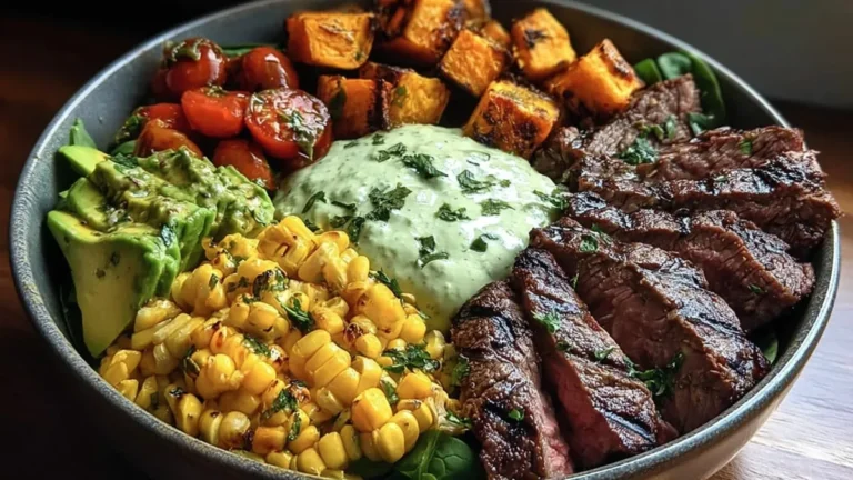 Steak, Avocado & Roasted Corn Bowl