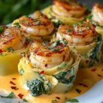 Shrimp and Spinach Stuffed Pasta Rolls