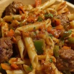 Spicy Meatball Penne Pasta
