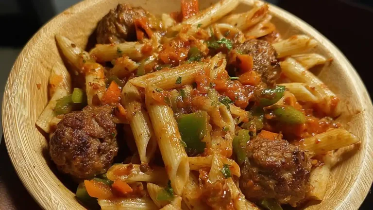 Spicy Meatball Penne Pasta