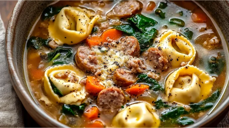 Autumn Tortellini Soup with Sausage