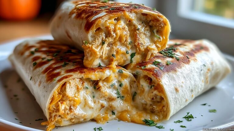 Cheesy Garlic Chicken Wraps