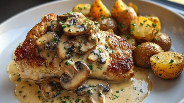 Creamy Garlic Mushroom Chicken