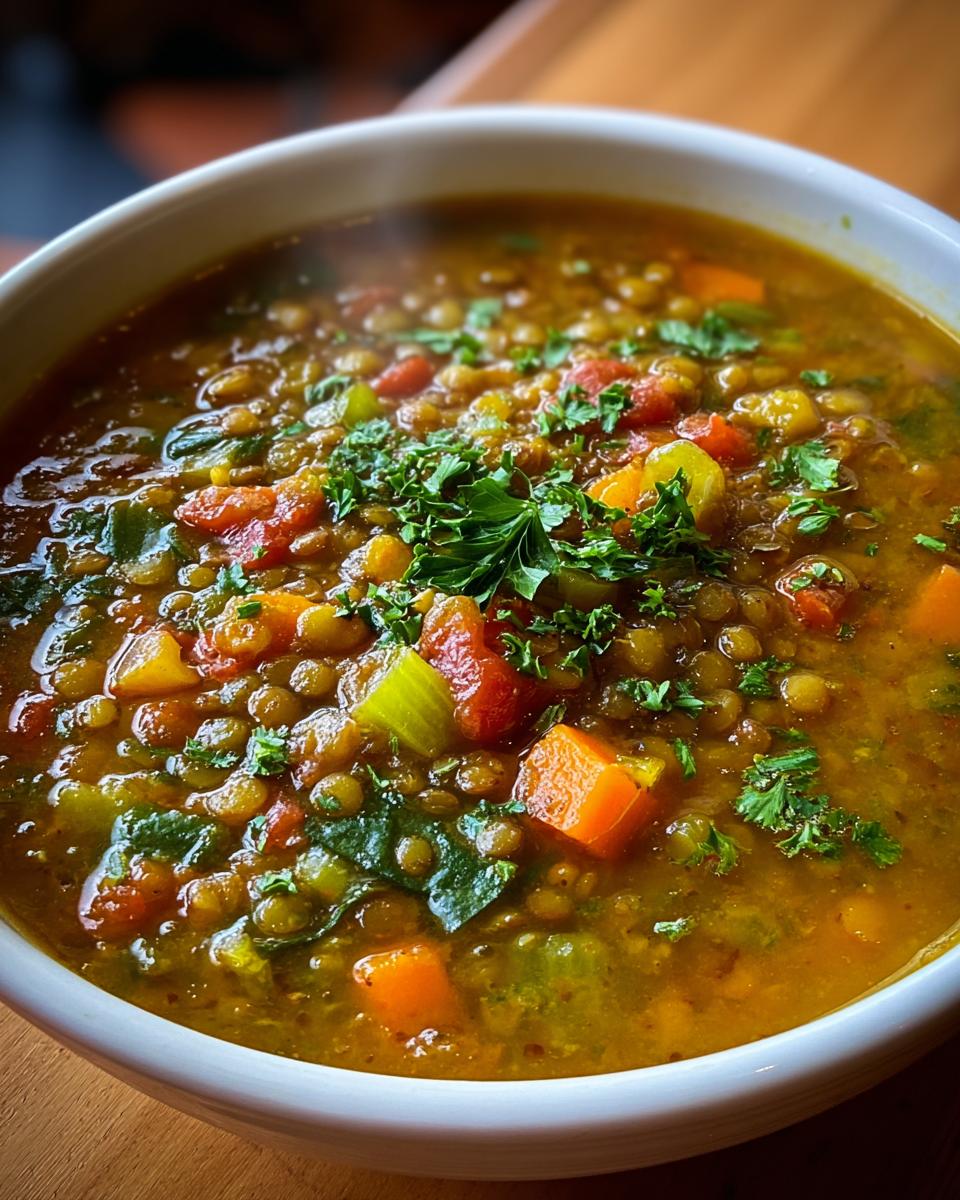 Vegan Mediterranean Lentil Soup - detail 1