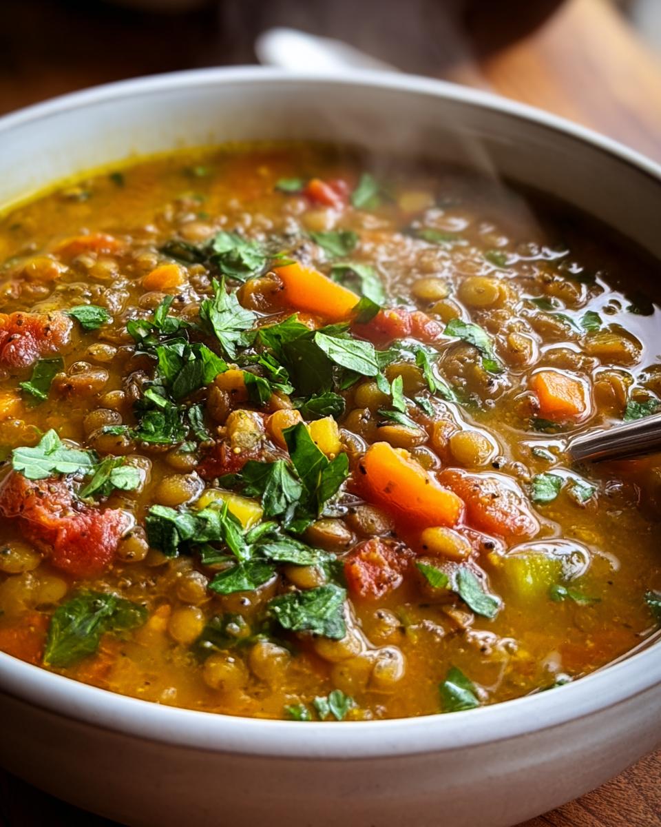 Vegan Mediterranean Lentil Soup - detail 2