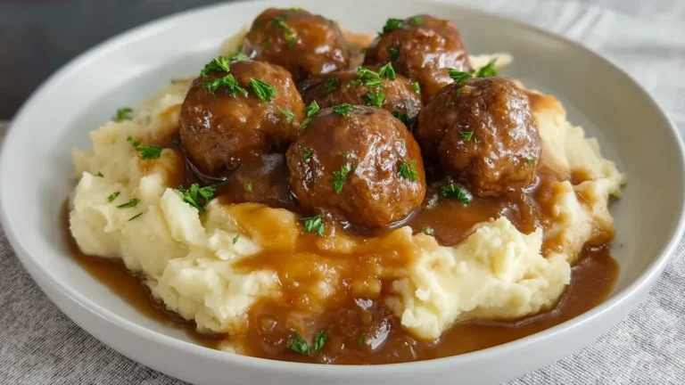 Slow Cooker Salisbury Steak Meatballs