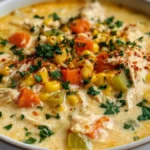 Crockpot chicken corn chowder