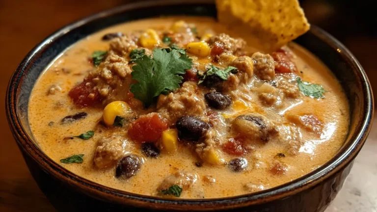 High protein creamy taco soup