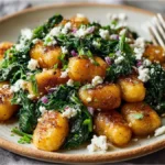 Crispy Gnocchi with Spinach & Feta