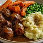 Homestyle Meatballs with Mashed Potatoes & Veggies