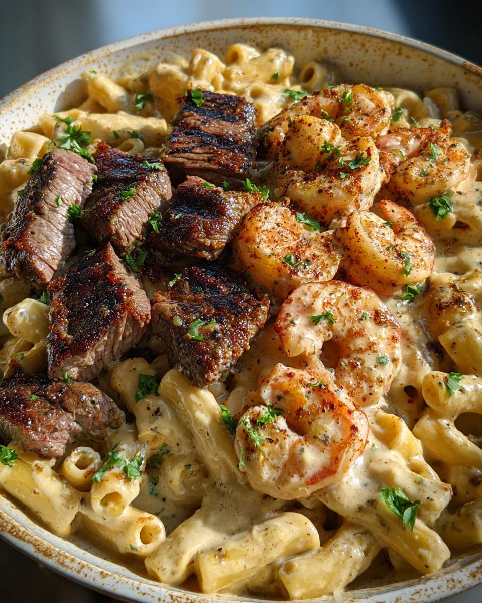 Cajun Steak and Shrimp Pasta - detail 1