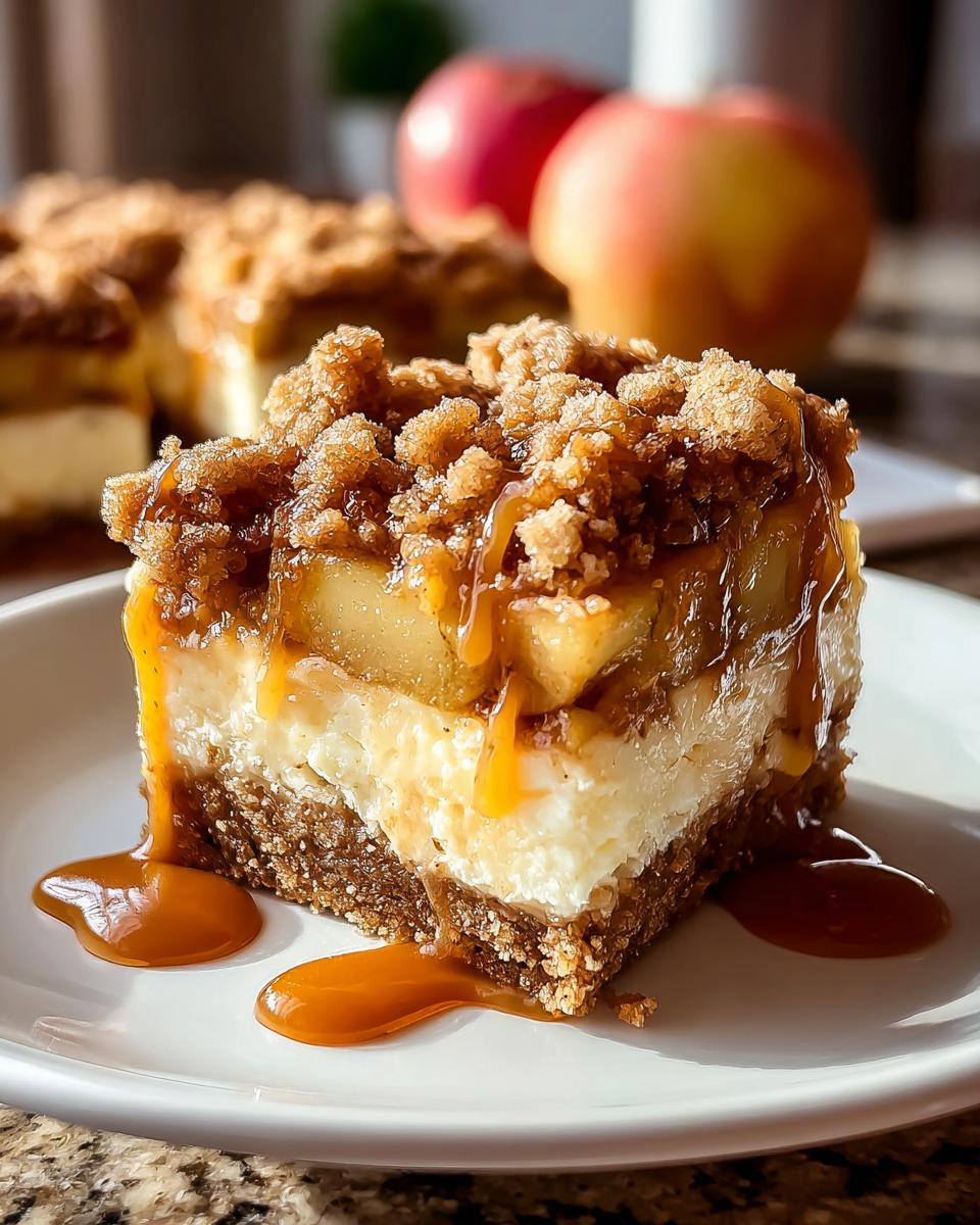 Caramel Apple Cheesecake Bars - detail 1