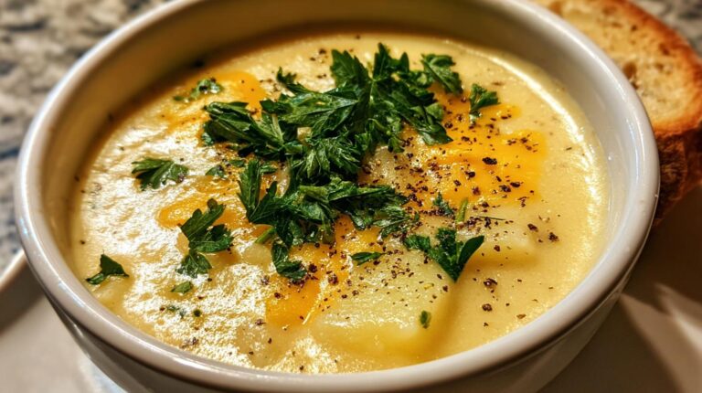 Cheddar Garlic Potato Soup