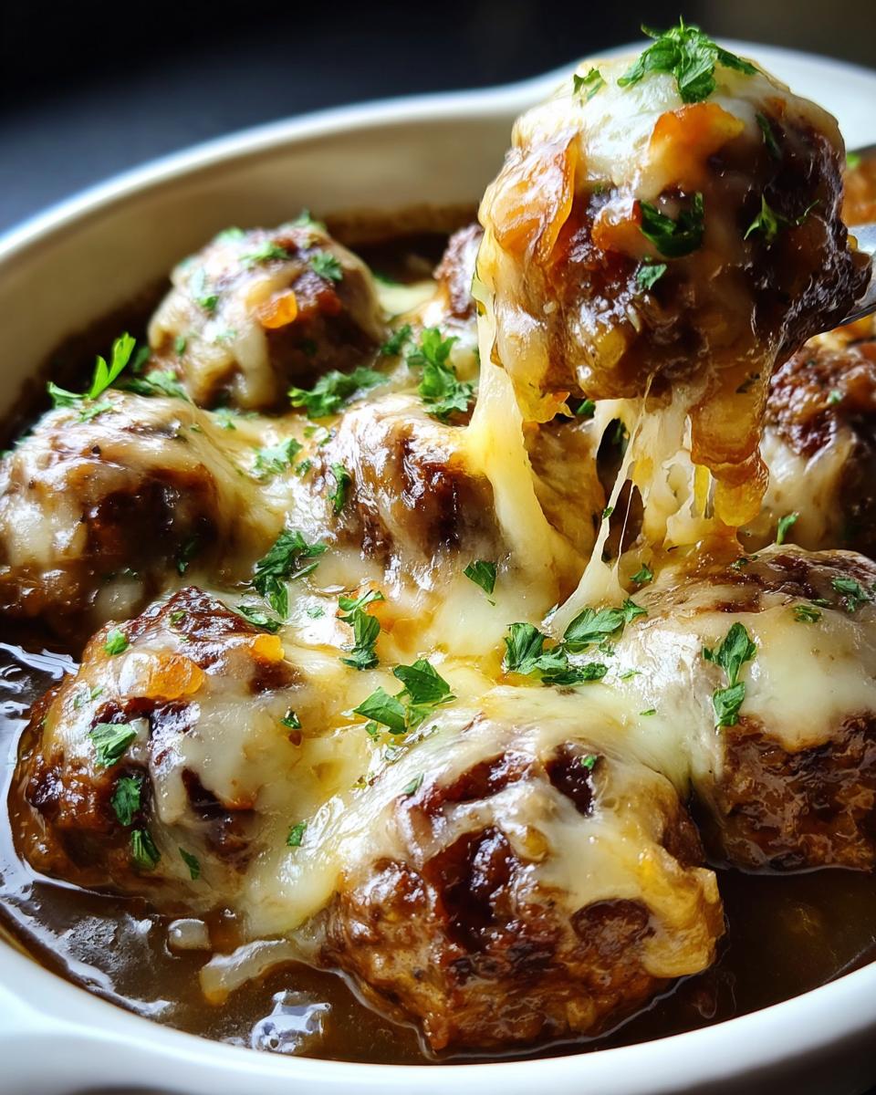 Crockpot French Onion Meatballs - detail 1