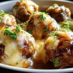 Crockpot French Onion Meatballs