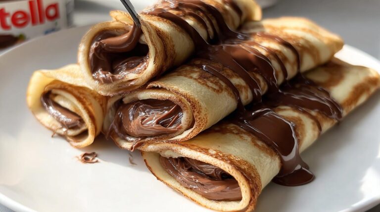 Rolled Nutella Crepes