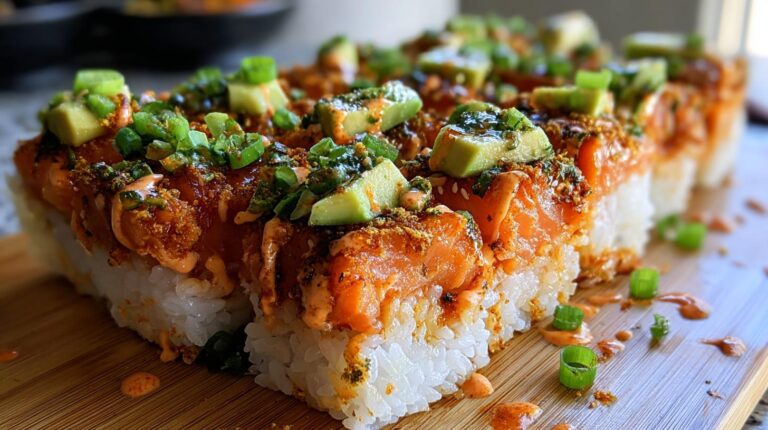 Spicy Salmon Sushi Bake