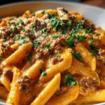 Creamy beef pasta