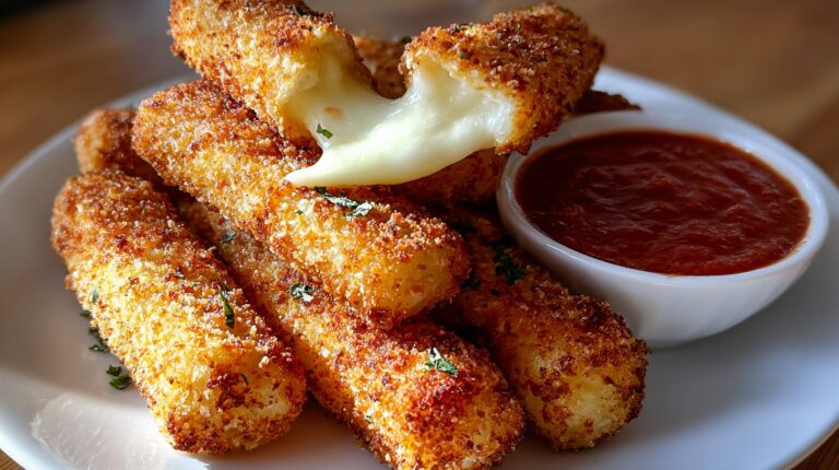 Crispy Homemade Mozzarella Sticks