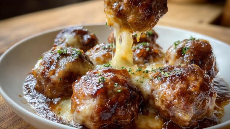 French Onion Meatballs