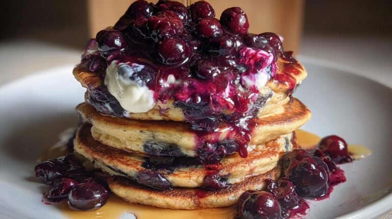 blueberry yogurt pancakes