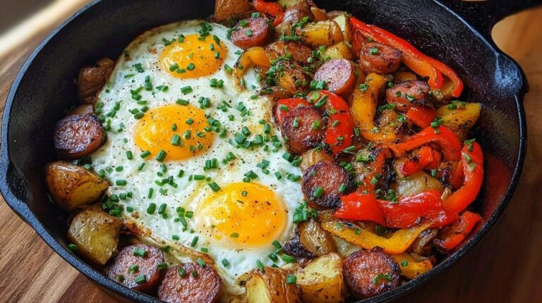 breakfast skillet with eggs