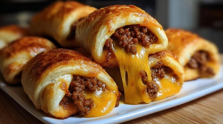 cheesy beef crescent rolls