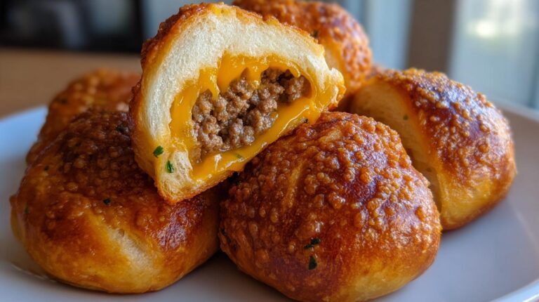 cheesy stuffed pretzel bites