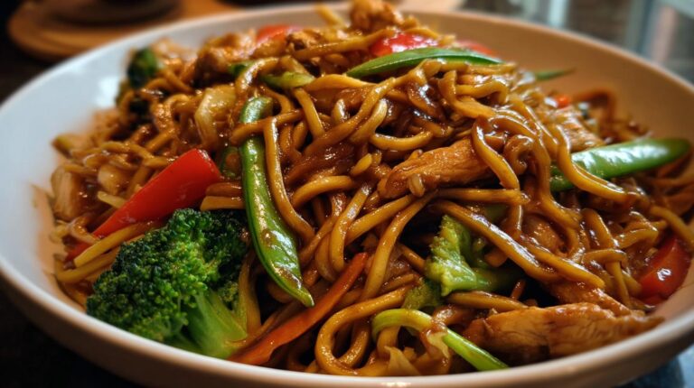 chicken veggie lo mein