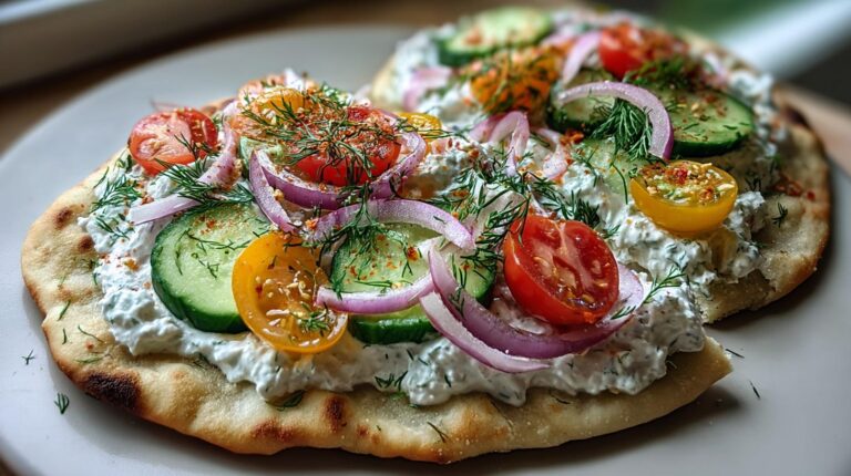 Greek tzatziki flatbread
