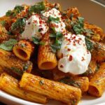 Rigatoni with burrata