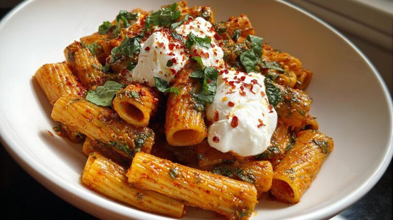 Rigatoni with burrata