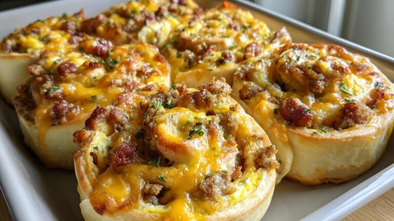 Sausage egg and cheese pinwheels