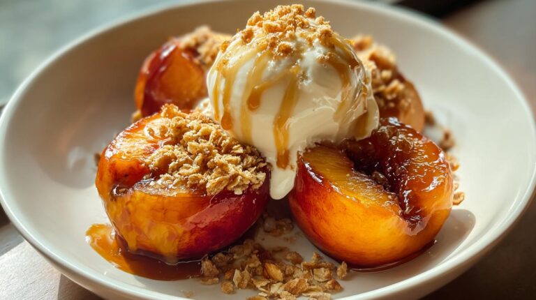 caramelized peaches