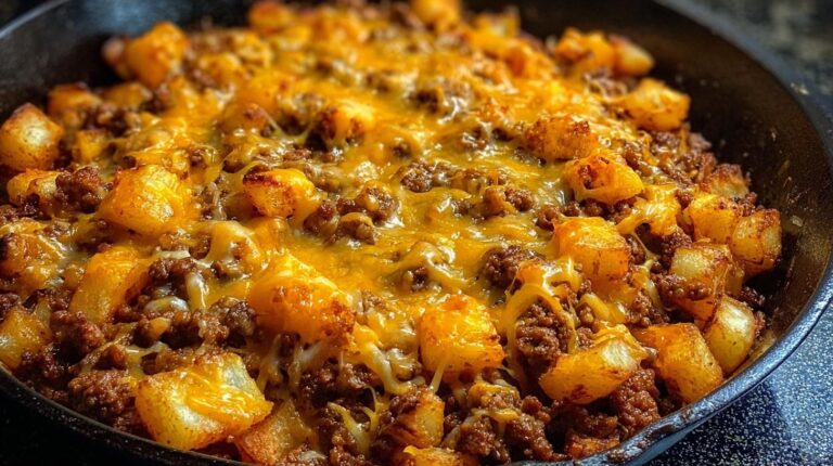 cheeseburger tater tot skillet